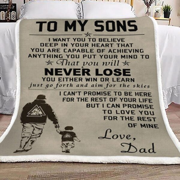 Dad To Son Fleece Blanket Sherpa Blanket