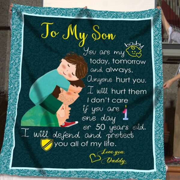 To My Son Dad Fleece Blanket Sherpa Blanket