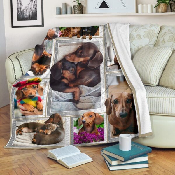 Dachshund Photo Frames Fleece Blanket Sherpa Blanket