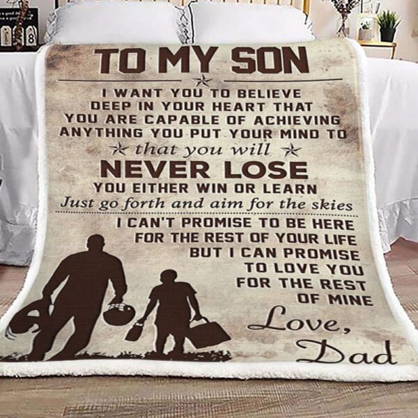 Dad To Son Fleece Blanket Sherpa Blanket