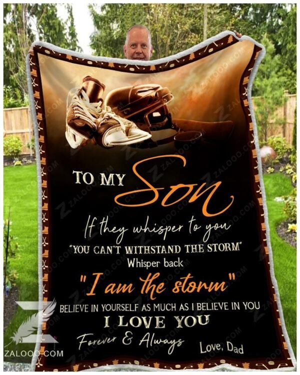 To My Son Dad Fleece Blanket Sherpa Blanket