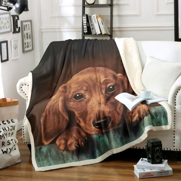 Dachshund Fleece Blanket Sherpa Blanket