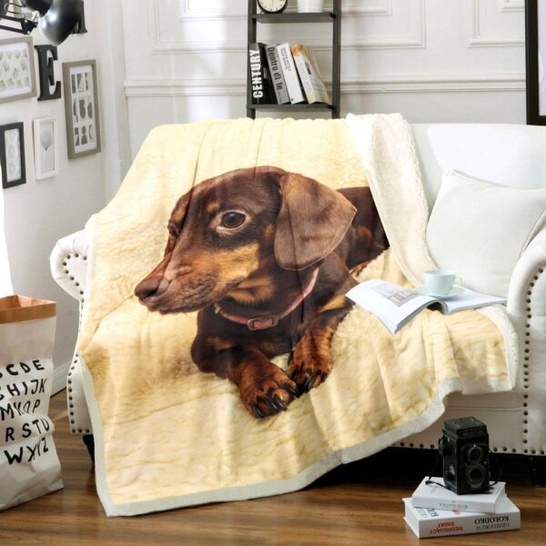 Dachshund Fleece Blanket Sherpa Blanket