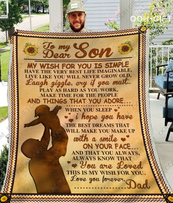 To My Son Dad Fleece Blanket Sherpa Blanket