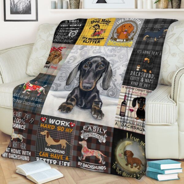 Dachshund Fleece Blanket Sherpa Blanket