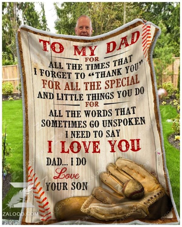 To Dad Son Fleece Blanket Sherpa Blanket