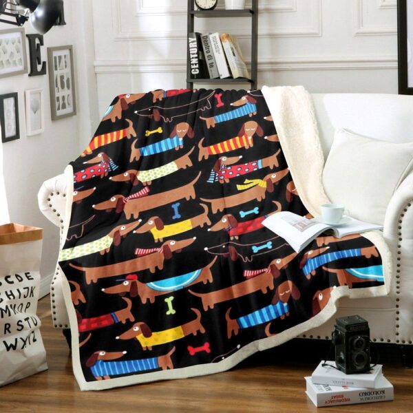 Dachshunds Fleece Blanket Sherpa Blanket