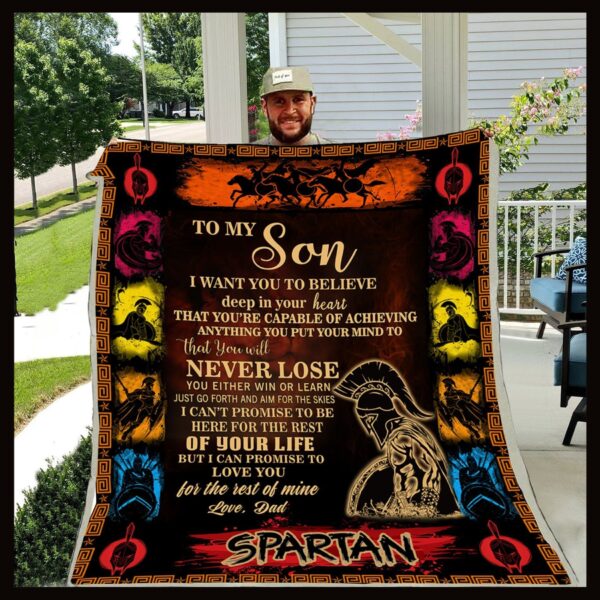 To My Son Dad Knight Fleece Blanket Sherpa Blanket