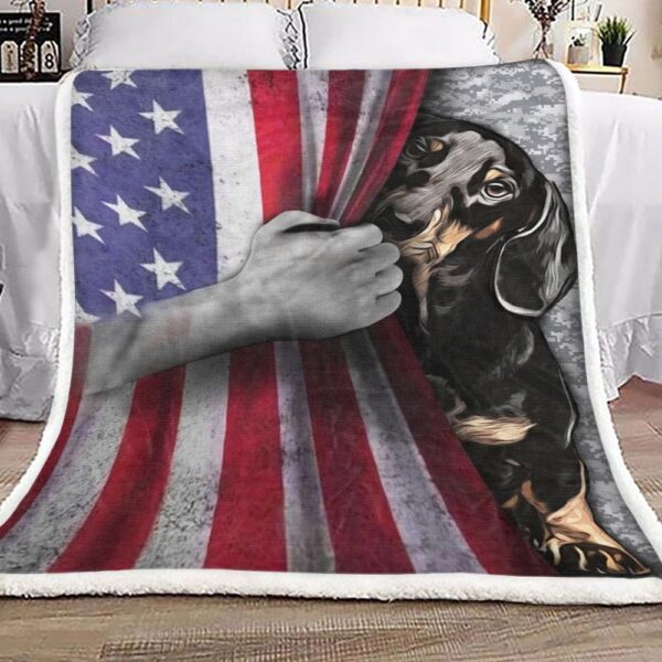Dachshund Flag Fleece Blanket Sherpa Blanket