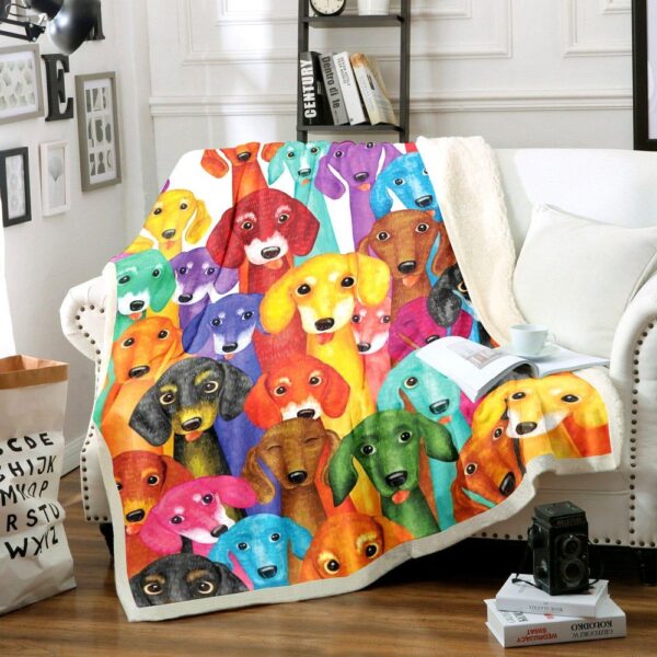 Dachshund Fleece Blanket Sherpa Blanket