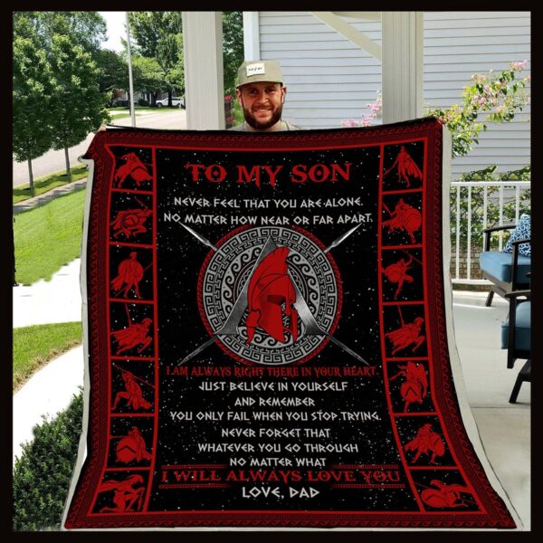 To My Son Dad Fleece Blanket Sherpa Blanket