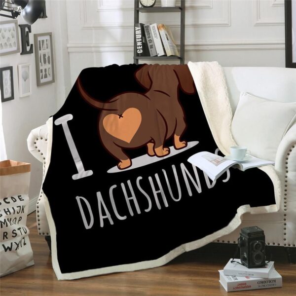 Dachshund Fleece Blanket Sherpa Blanket
