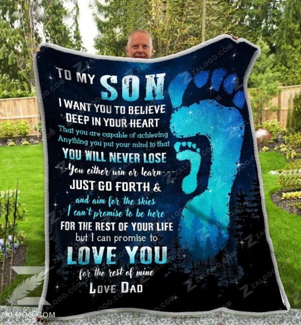 To My Son Dad Fleece Blanket Sherpa Blanket