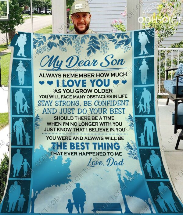 To My Son Dad Fleece Blanket Sherpa Blanket