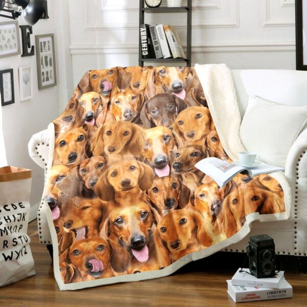 Dachshund Fleece Blanket Sherpa Blanket