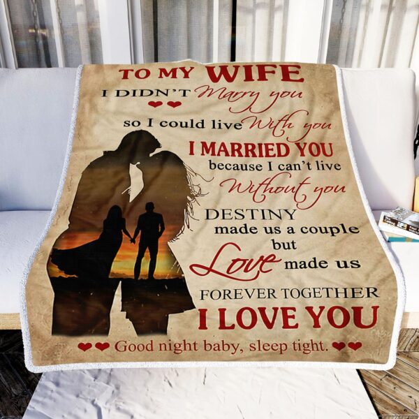 To My Wife I Love You Fleece Blanket Sherpa Blanket