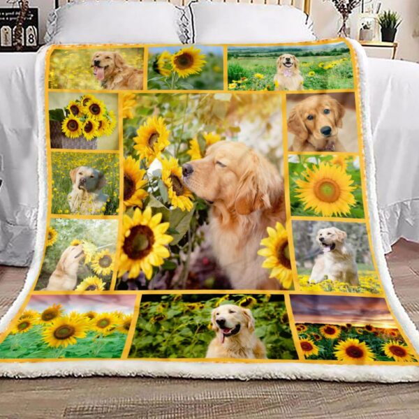 Golden And Sunflower Fleece Blanket Sherpa Blanket