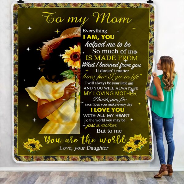 To My Mom Sunflower Fleece Blanket Sherpa Blanket