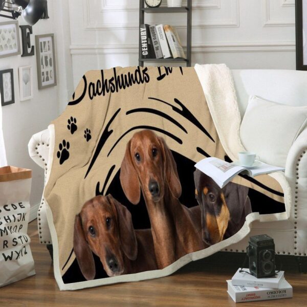 Dachshund Fleece Blanket Sherpa Blanket