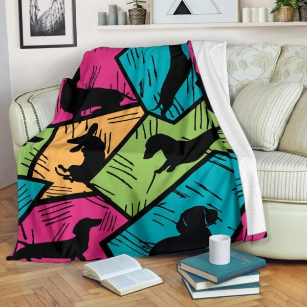 Dachshund Fleece Blanket Sherpa Blanket