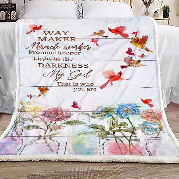 Cardinal Heart Waymaker Fleece Blanket Sherpa Blanket