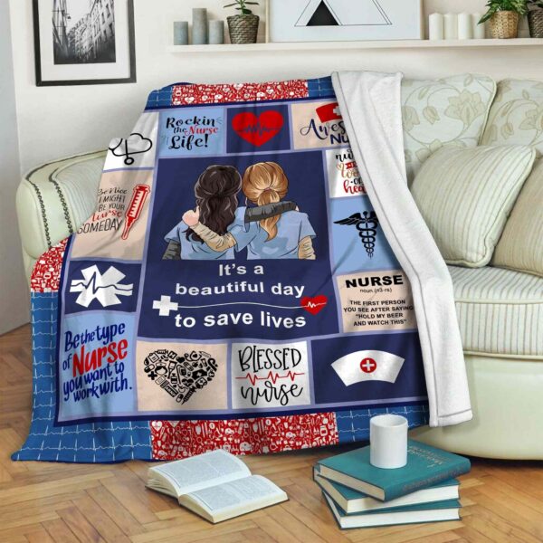 Nurse Fleece Blanket Sherpa Blanket
