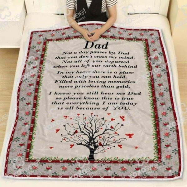Dad Missing You Fleece Blanket Sherpa Blanket