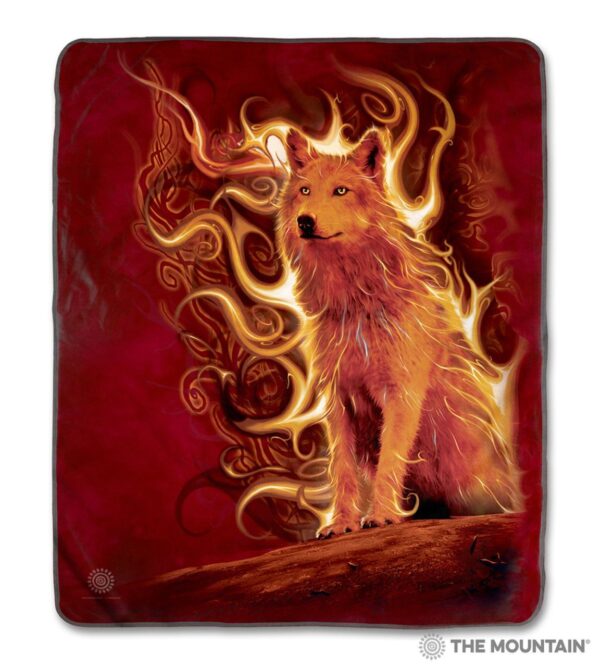 Phoenix Wolf Fleece Blanket Sherpa Blanket