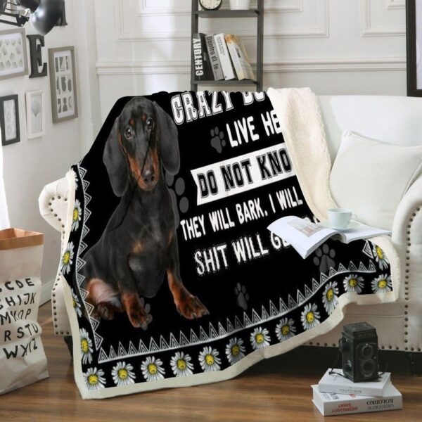 Dachshund Fleece Blanket Sherpa Blanket