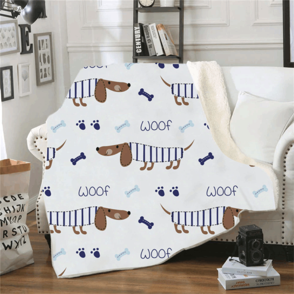 Dachshund Fleece Blanket Sherpa Blanket