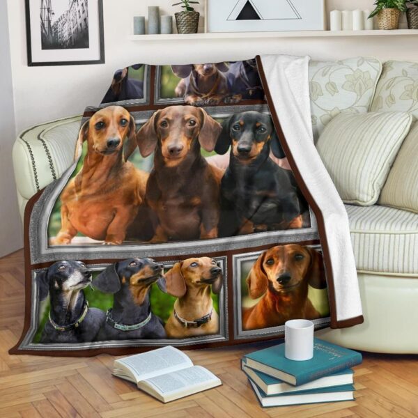 Dachshund Fleece Blanket Sherpa Blanket