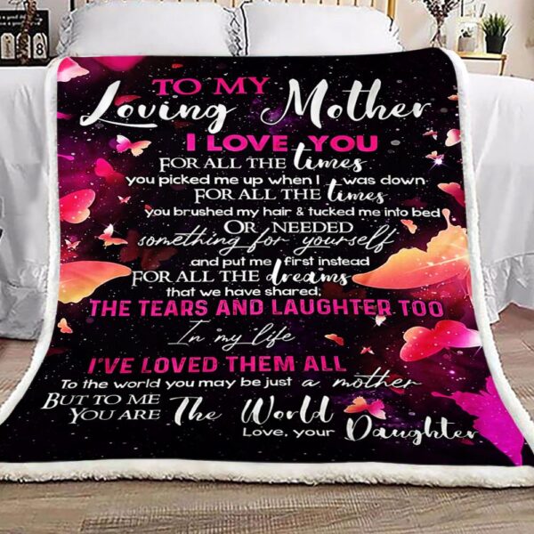 To My Loving Mother Fleece Blanket Sherpa Blanket
