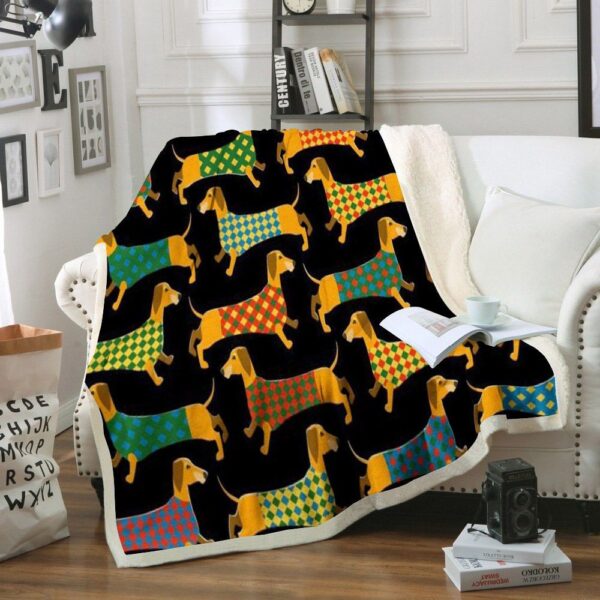 Dachshund Fleece Blanket Sherpa Blanket