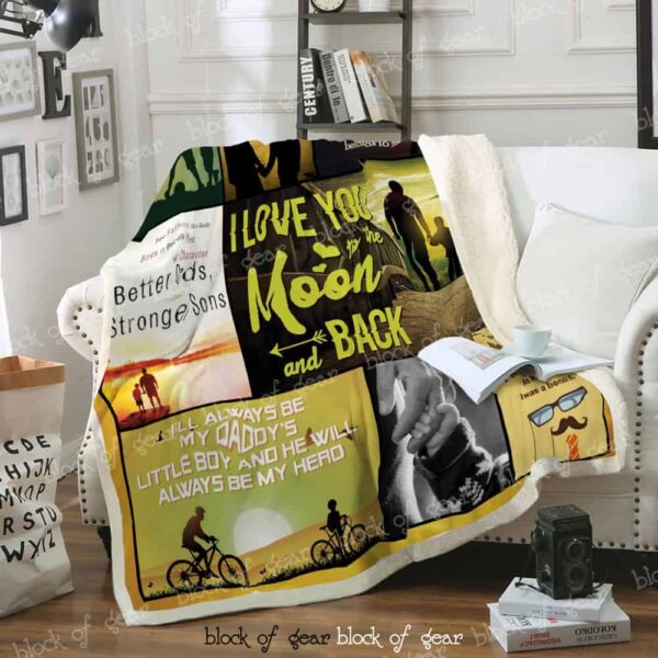 My Daddy Little Boy Fleece Blanket Sherpa Blanket