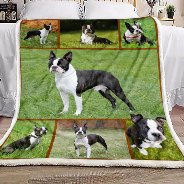 Boston Terrier Fleece Blanket Sherpa Blanket