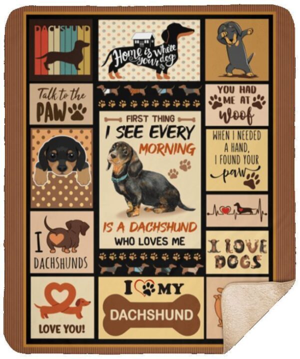 Dachshund Fleece Blanket Sherpa Blanket
