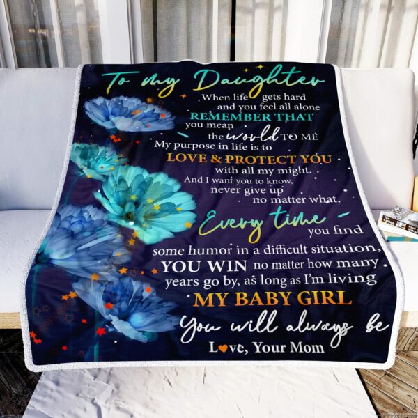 Mom To My Baby Girl Daughter Fleece Blanket Sherpa Blanket