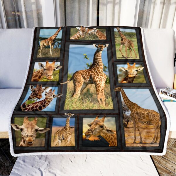 Love Giraffe Fleece Blanket Sherpa Blanket