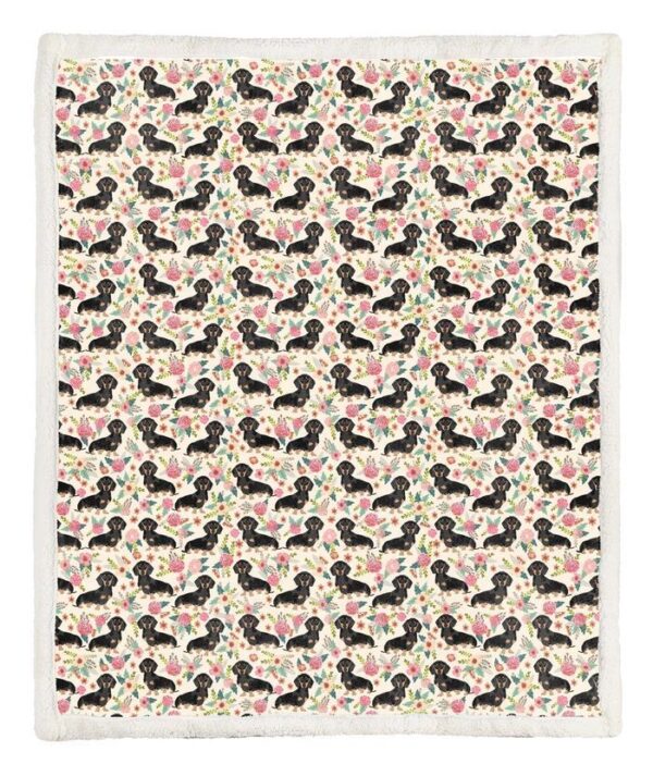 Dachshund Fleece Blanket Sherpa Blanket