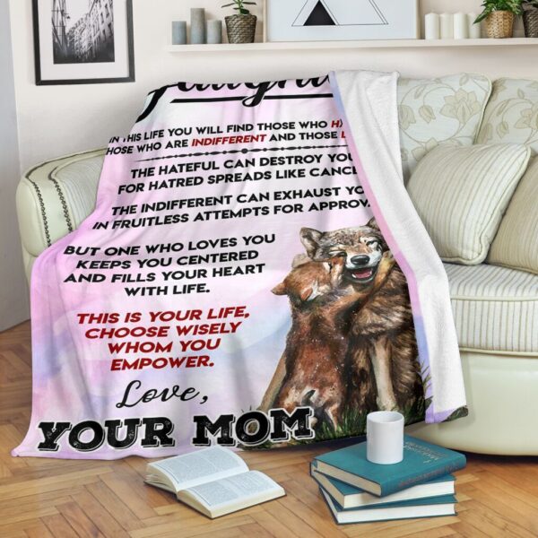 To My Daughter Wolf Fleece Blanket Sherpa Blanket