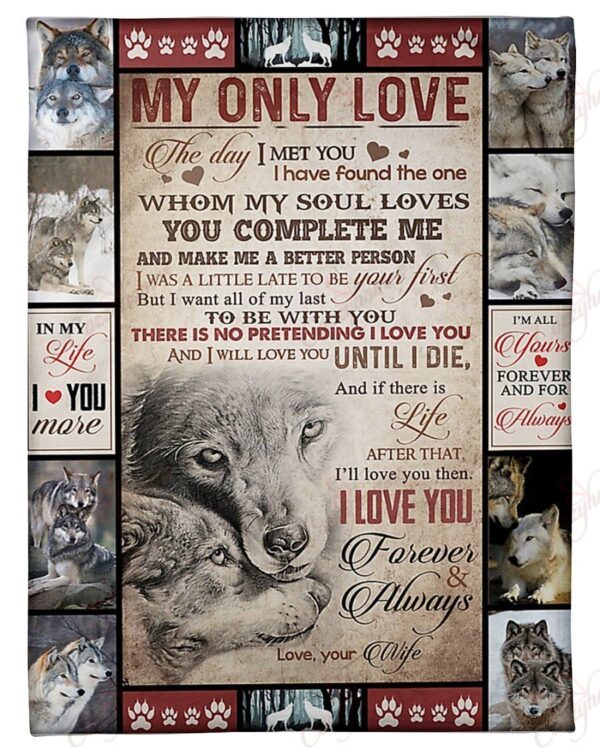 To My Future Husband From Wife Wolf Fleece Blanket Sherpa Blanket