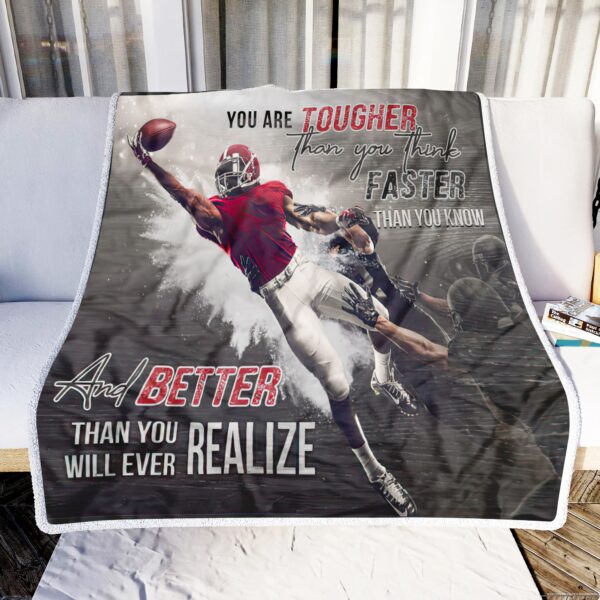 Football You Are Tougher Than You Think Fleece Blanket Sherpa Blanket