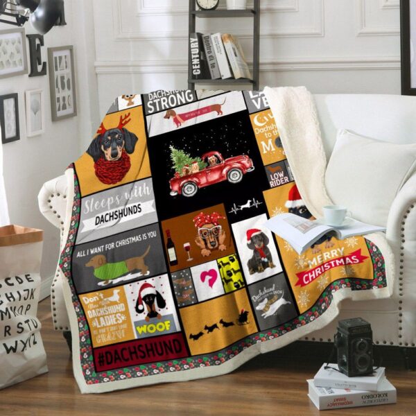 Dachshund Fleece Blanket Sherpa Blanket