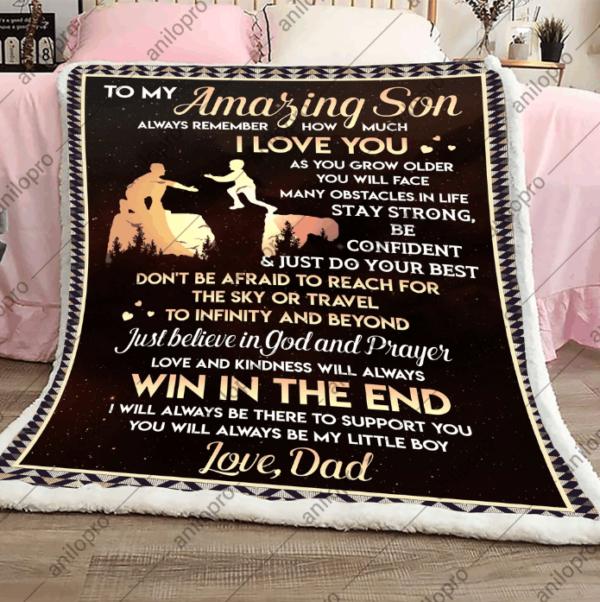 Dad To Son Fleece Blanket Sherpa Blanket