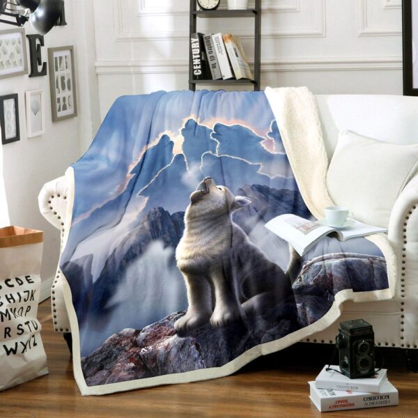 Leader Of The Pack Wolf Fleece Blanket Sherpa Blanket