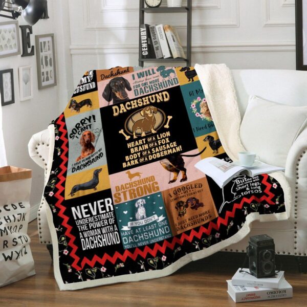 Dachshund Fleece Blanket Sherpa Blanket