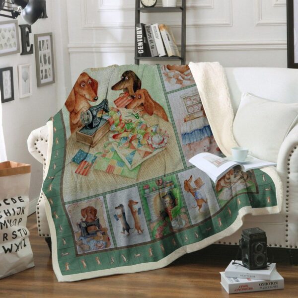 Dachshund Fleece Blanket Sherpa Blanket