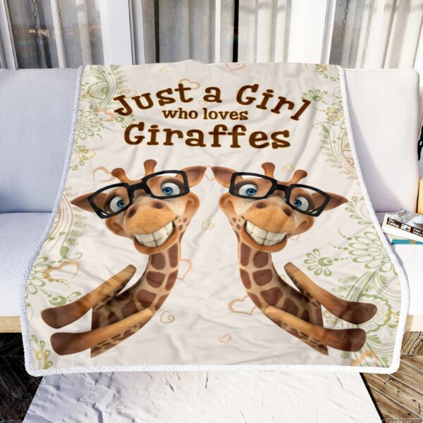 Just A Girl Who Loves Giraffes Fleece Blanket Sherpa Blanket