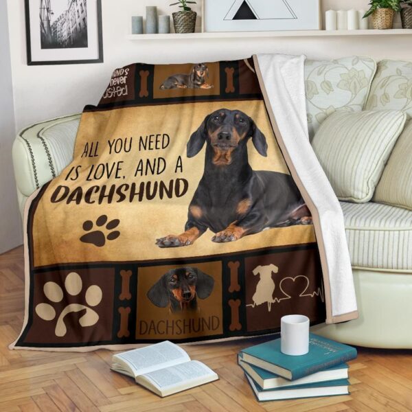 Dachshund Fleece Blanket Sherpa Blanket