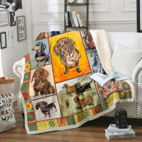 Dachshund Dog Fleece Blanket Sherpa Blanket
